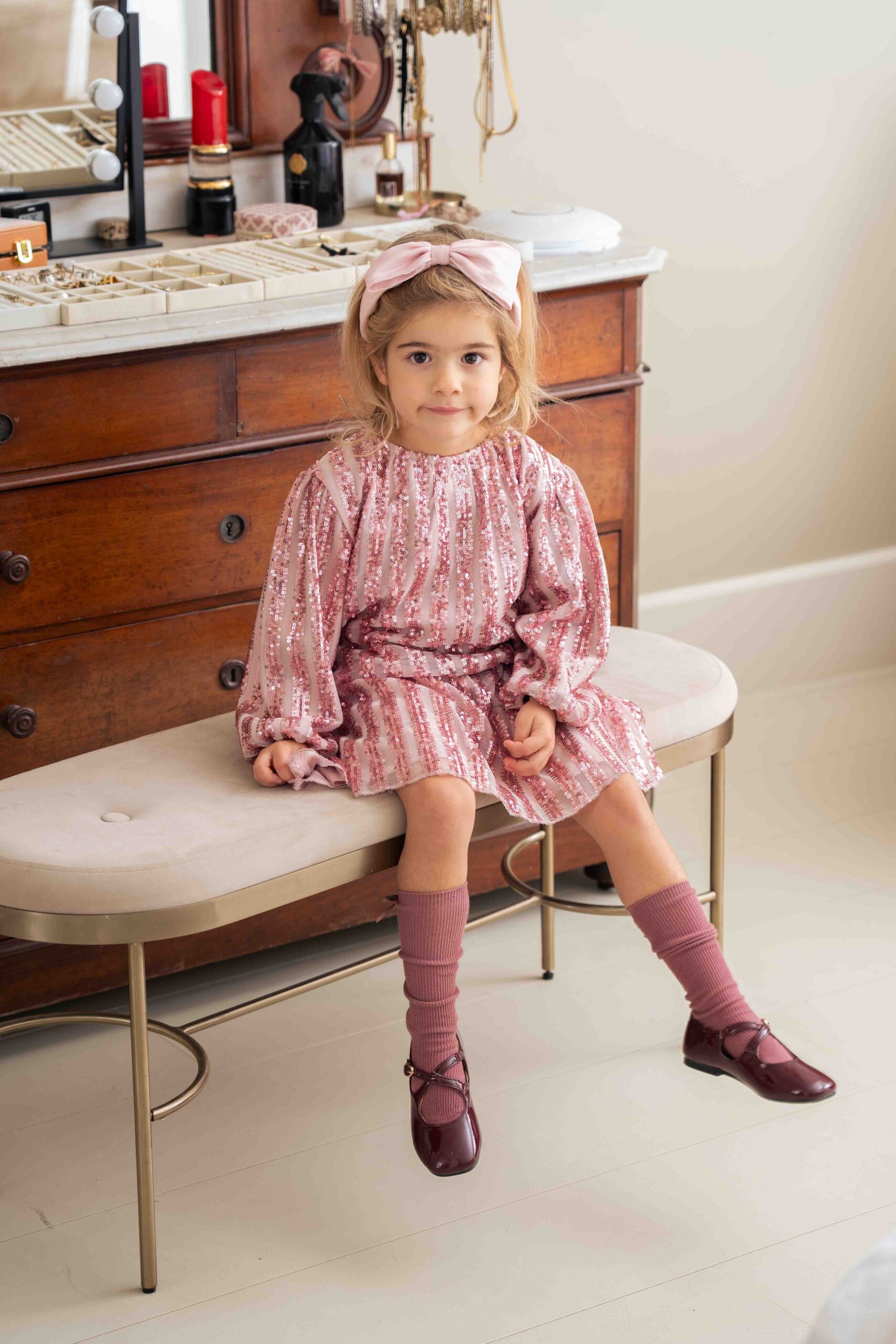 House of Jamie meisjes top rose mauve roze