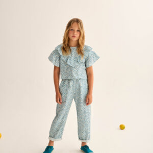 Animal print cotton pants blue meisjes broek Cozmo