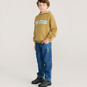 Bobo Choses Taxi Saurus Tag Denim Broek Middernacht blauw