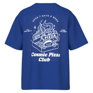 Blauw Kinder T-shirt "Cosmic Pizza Club"