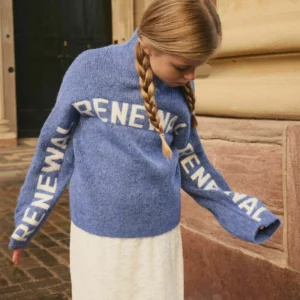 Blauwe Name It kindertrui NUVA loose fit met lange mouwen