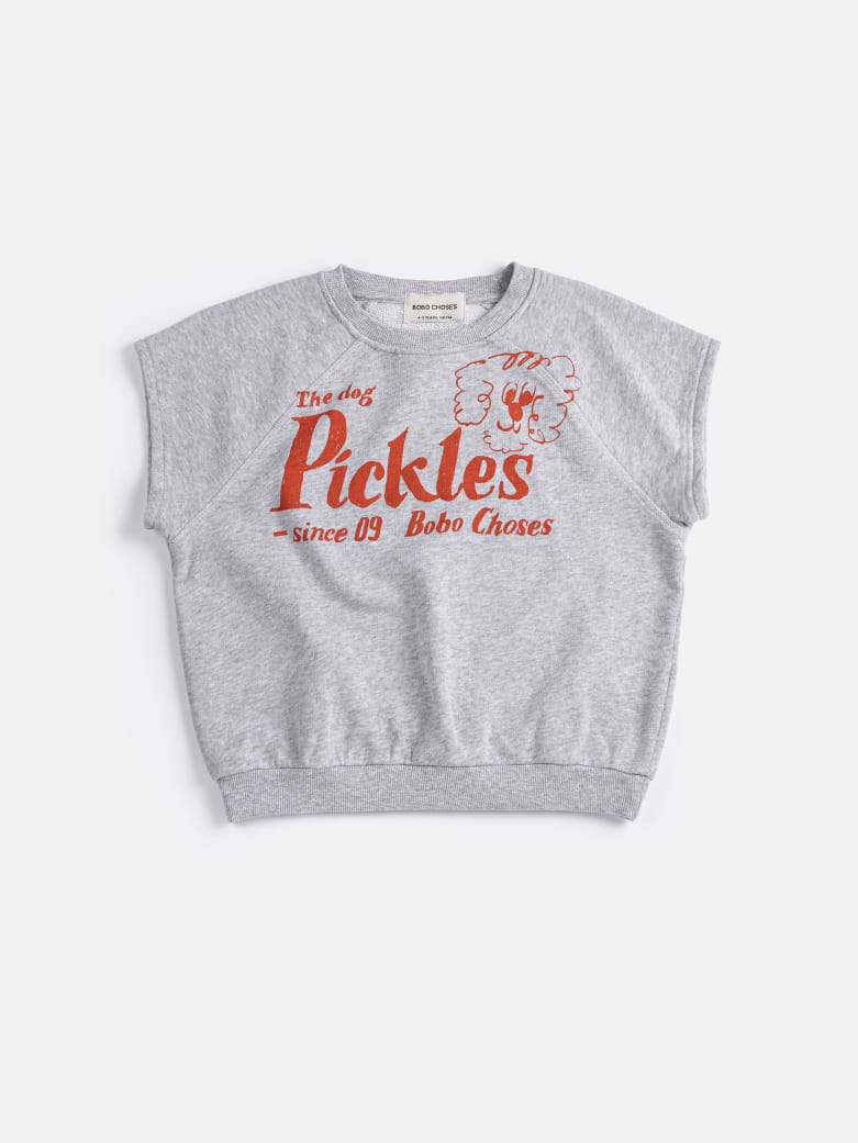 Bobo Choses Pickles The Dog sweatshirt mouwloos grijs voor kinderen