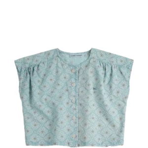 Daisy bloemen top lichtblauw met knopen Bobo Choses