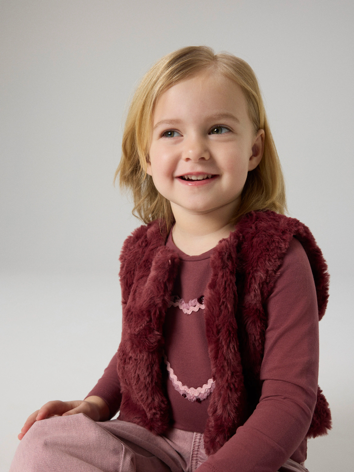 Fake fur bodywarmer meisjes
