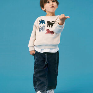 Name It meisjes mom jeans blauw met borduursel