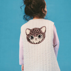 Witte vest met een kattenkop meisje Name It