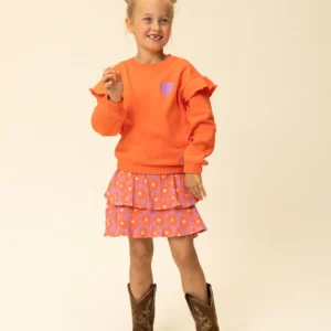 Jersey rokje koraal floral meisjes LOOXS Little