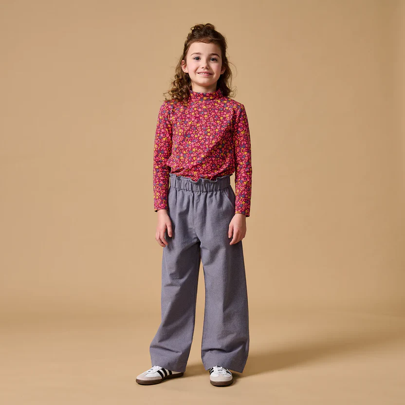 Kinder coltrui met bloemenprint in warme tinten