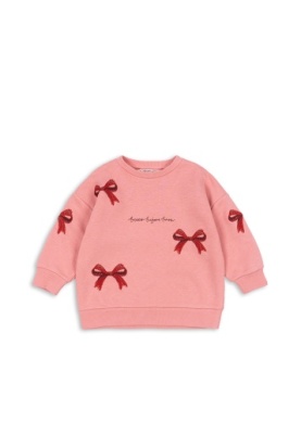 Lou Bow Sweatshirt roze meisjestrui met strikjes