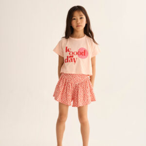 Soft Slub Cotton Print T-shirt Le Good Day Cloud Pink – Cozmo