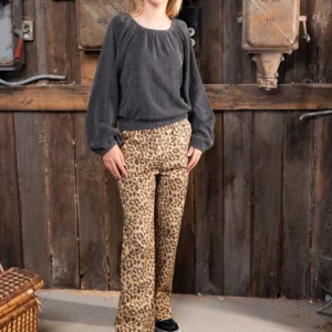 Meisjes katoenen baggy broek leopard