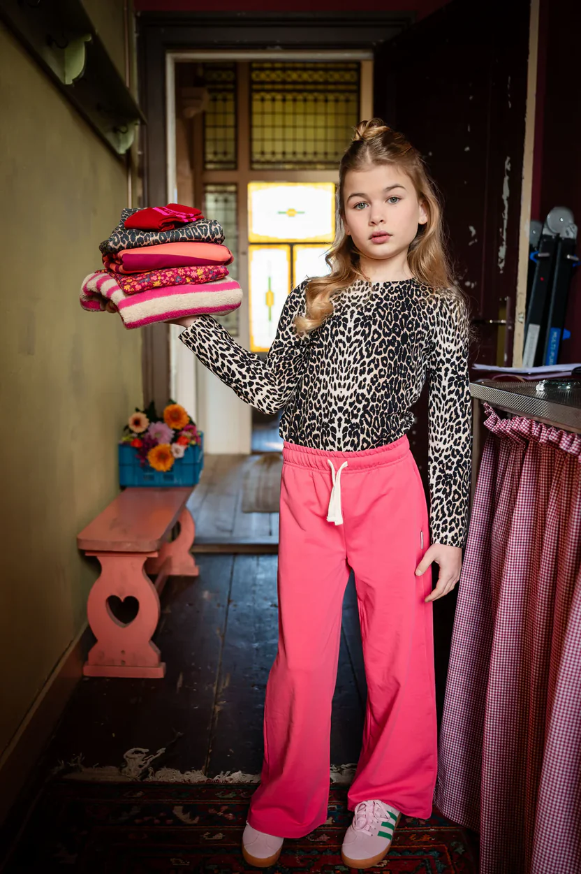 Meisjes longsleeve luipaardprint