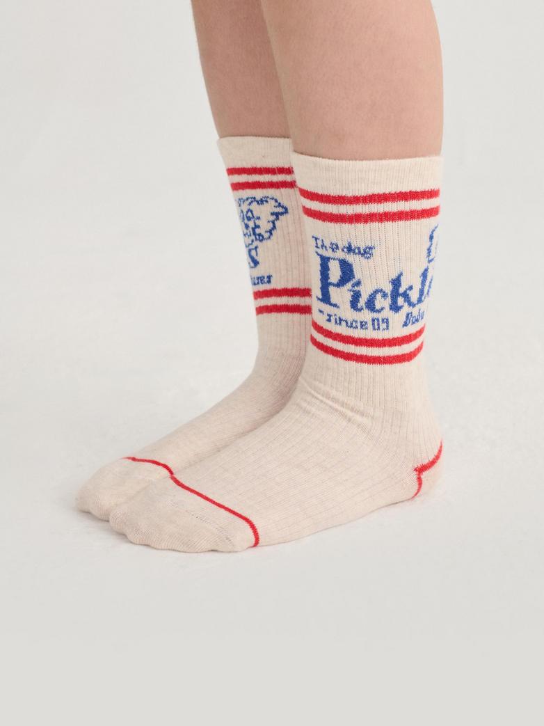 Offwhite lange sokken kind Bobo Choses Pickles print