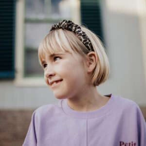 smocked headband leopard petit blush