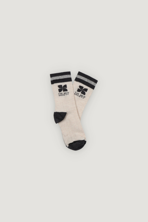 TNS Logo Socks Whisper White Melange
