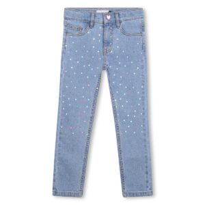 Denim Skinny Jeans met Glanzende Dots Verstelbaar