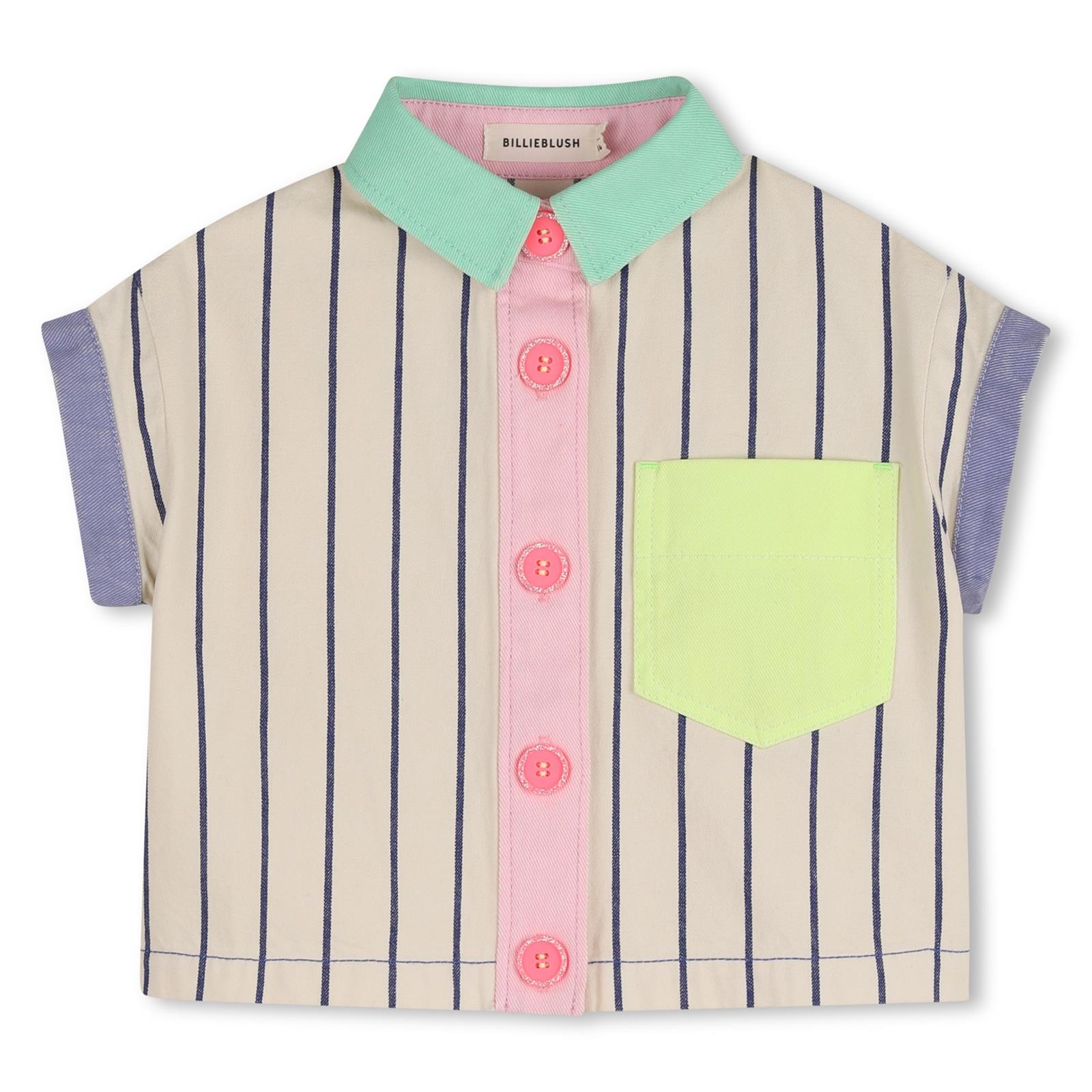 Billieblush gestreept katoenen shirt voor meisjes met contrasterende details