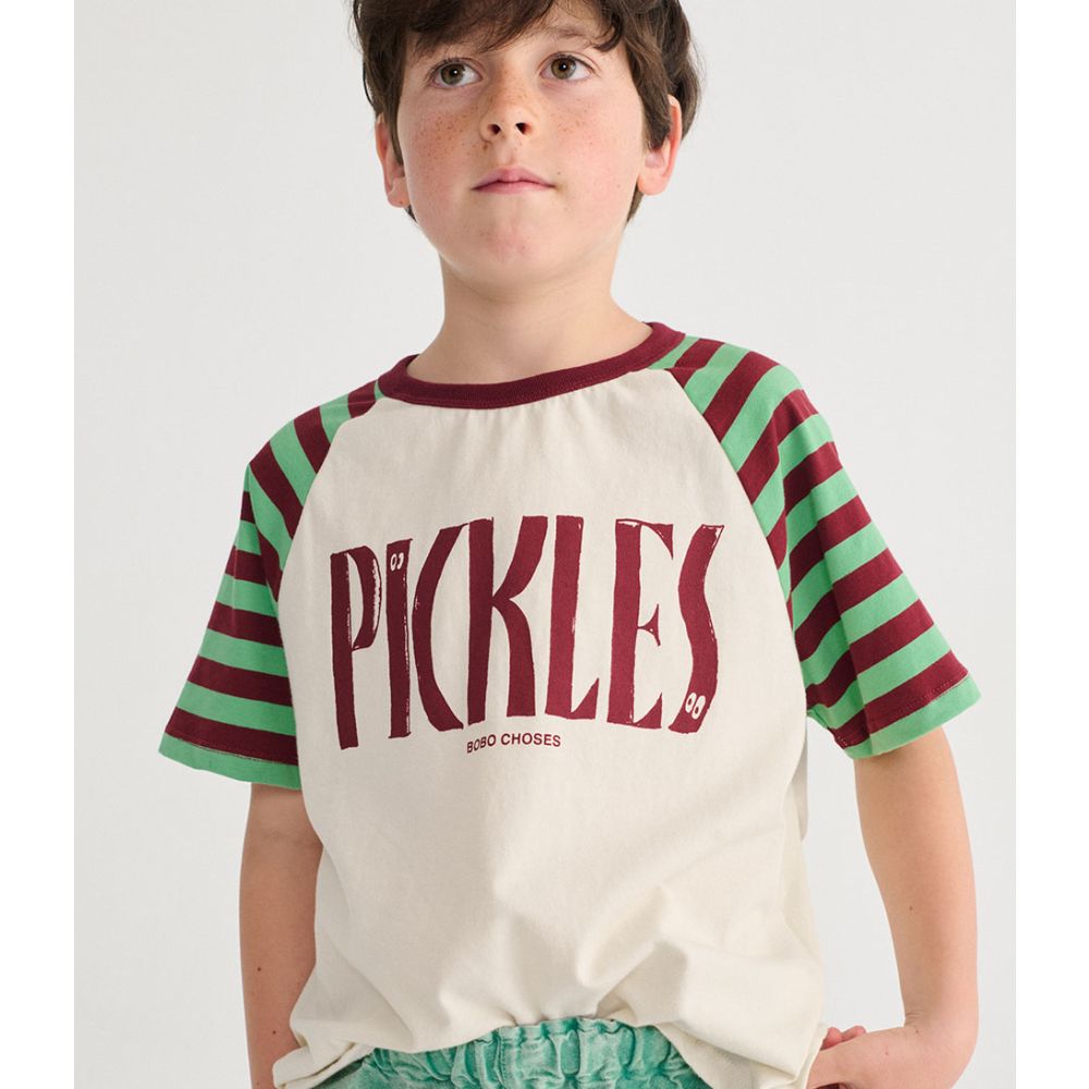 Wit jongens shirt met Spicy Pickles print