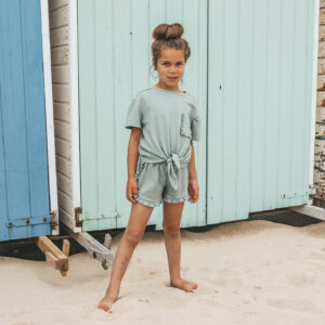 Jersey Front Tie Shirt Ocean meisjes – Your Wishes