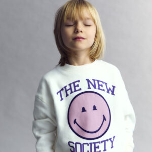 stijlvolle witte smiley sweater kind voor meisjes