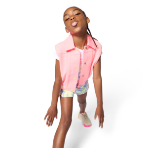 Billieblush Roze meisjes gilet jas met glitter