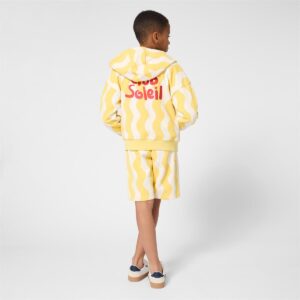 geel kinder vest met print