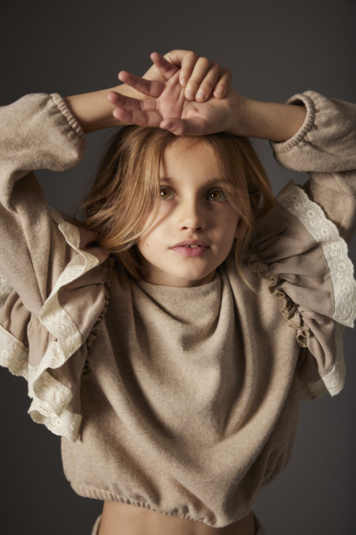 meisjes knit sweater Cozmo met ruches