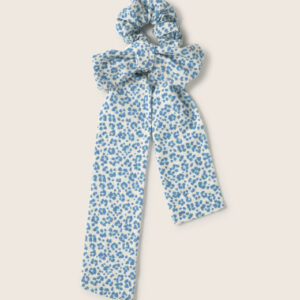 Animal print cotton scrunchie blue meisjes haaraccessoire – Cozmo