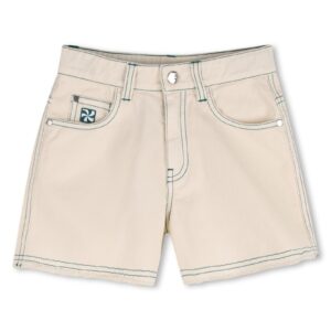 unisex kinder korte broek beige katoen